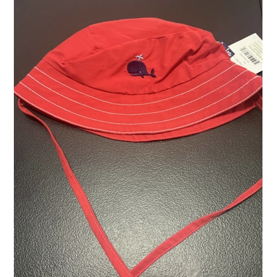 12M Boys Bucket Hat, Red w/Whale