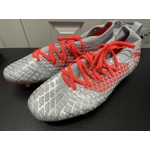9.5 Mens Soccer Cleat, Blue Gray with Red Orange
