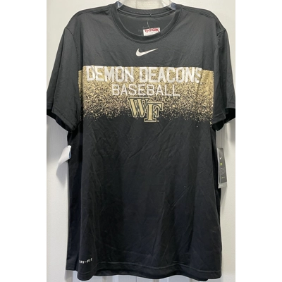 L Mens T-Shirt, Black, Demon Deacons Baseball
