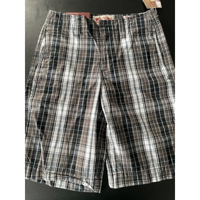 28 Mens Shorts, Gray Plaid
