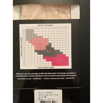 M Girls Ballet Tights, Pink