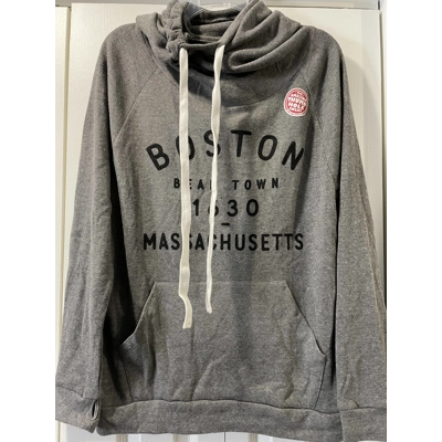 M Womens Snuggleneck Sweatshirt, Gray, Boston