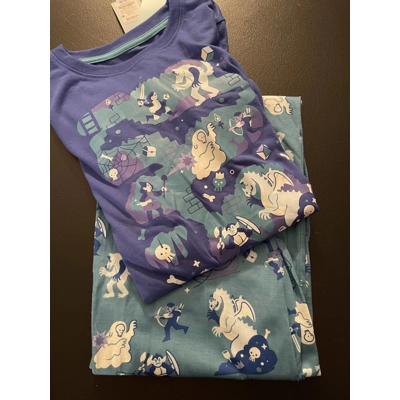 L Boys 2pc PJ Set, Blue w/Monsters