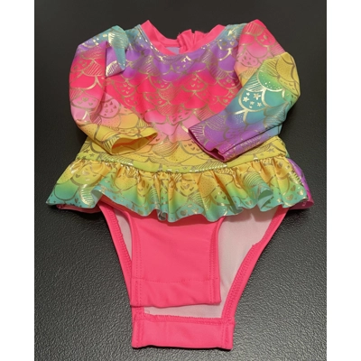 12m Girls Swimsuit, Mermaid Rash Guard