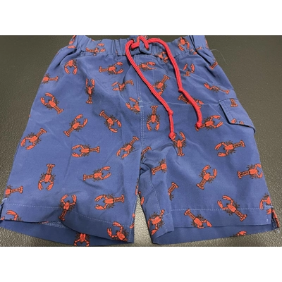 4T Boys Swim Trunks, Dark Blue, Lobster Pattern
