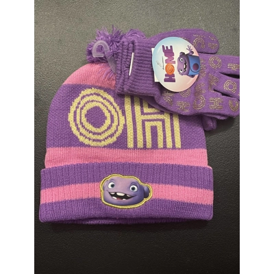 Hat & Mitten Set, Girls, Purple Oh from Home