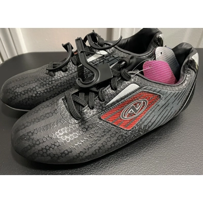 6 Boys Soccer Cleats, Black w/Colored Inserts