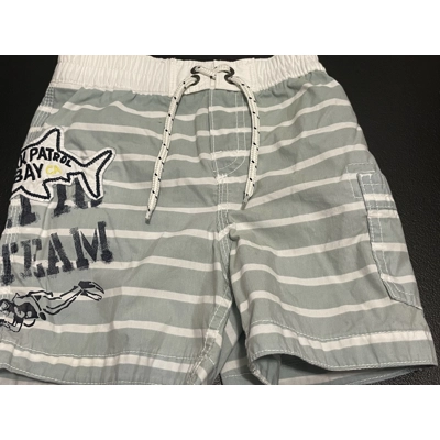 18-24m Boys Swim Trunks, Grey Striped w/Shark