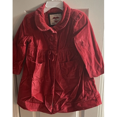 2 Girls Dress Coat, Red Velvet