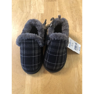 Toddler 7/8, Slippers — Boys Plaid,