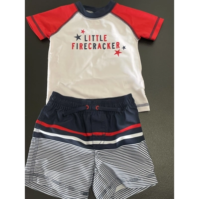 12m Boys 2pc Swim Set, Little Firecracker