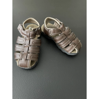 7 Toddler Boys Sandals, Brown Faux Leather