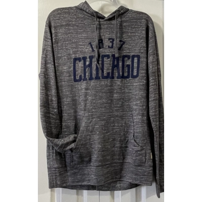M Womens Hoodie, Gray, Chicago