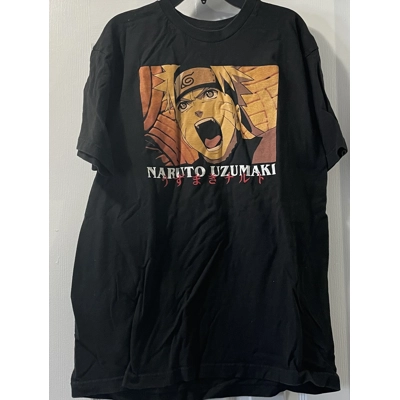L Mens T-Shirt, Black, Naruto