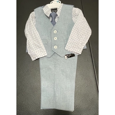 6-9M Boys 4pc Outfit, Blue