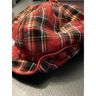 One Size Girls Bowler Hat, Red Plaid