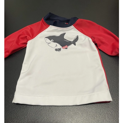 3-6M Boys Rash Guard, Patriotic Shark