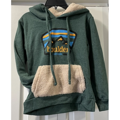 M Youth Hoodie, Forest Green, Boulder Co