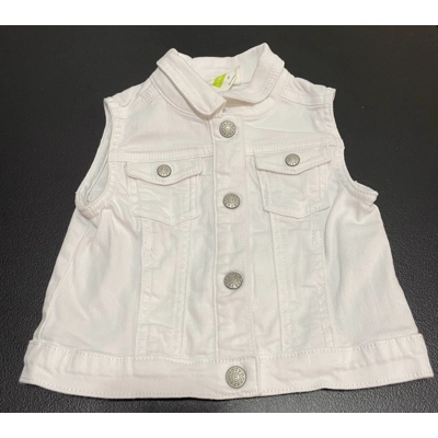 2T Girls Jean Vest, White