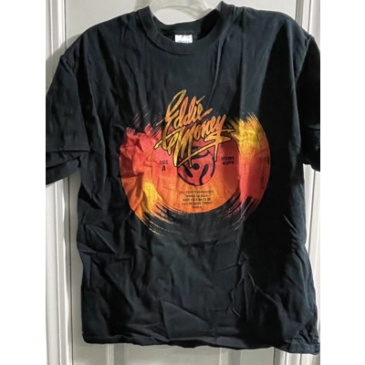 L Adult T-Shirt, Black, Eddie Money