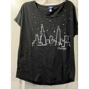 M Womens T-Shirt, Black, Chi..