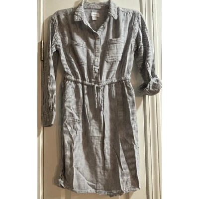 XL Girls Dress, Navy & White Striped