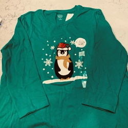 S Ladies Penguin Santa Top