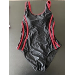 8/10 Womens Swimsuit, Black w/Red Trim