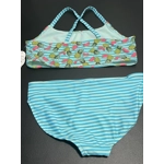 2XL (18) Girls Bikini, Blue Striped w/Pineapples