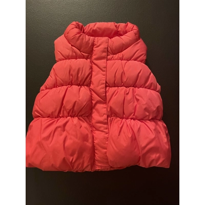 6-12M Girls Puffer Vest, Coral