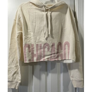 M Womens Crop Hoodie, Ivory,..