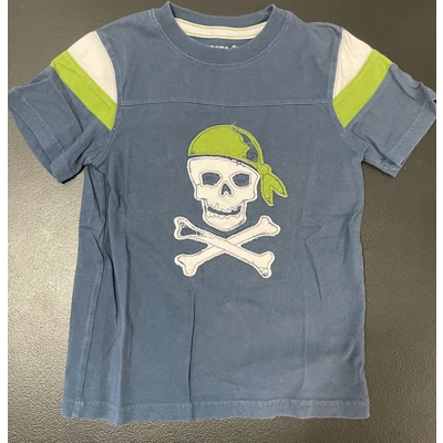 4 Boys T-Shirt, Cadet Blue with Skull & Crossbones