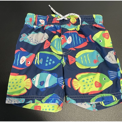 3T Boys Swim Trunks, Navy, Fish