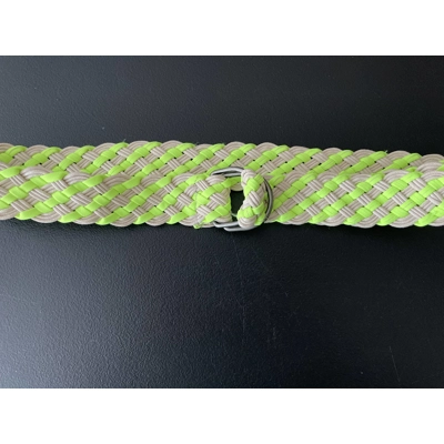 M Womens Belt, Taupe & Neon Green