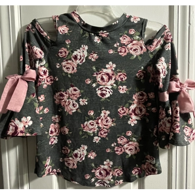 12 Girls Shirt, Floral Cold Shoulder