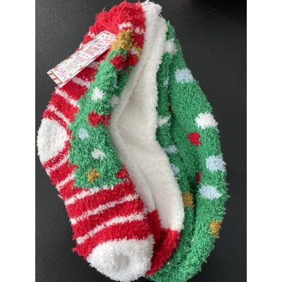 13-5 Girls Cozy Socks, Christmas 3pk