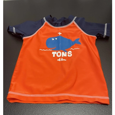 18m Boys Rash Guard, Orange/Navy w/Whale