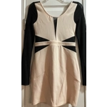 S Womens Party Dress, Champagne & Black