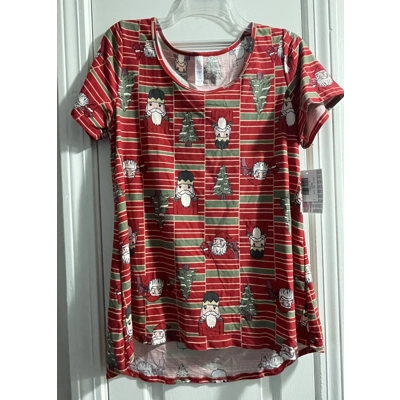 M Womens T-Shirt, Red w/Nutcrackers