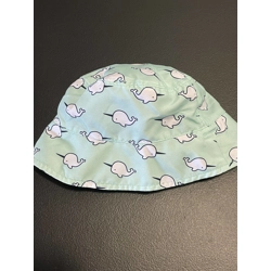 6-12m Girls Bucket Hat, Aqua w/Narwhals