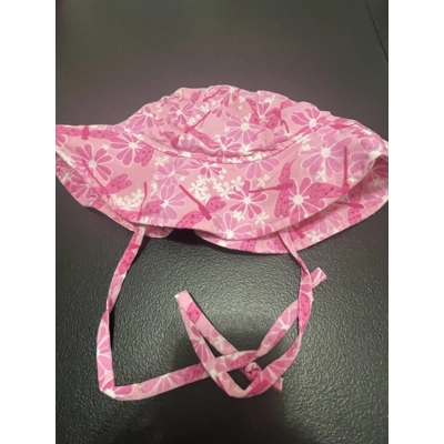 3-6M Girls Bucket Hat, Pink Floral