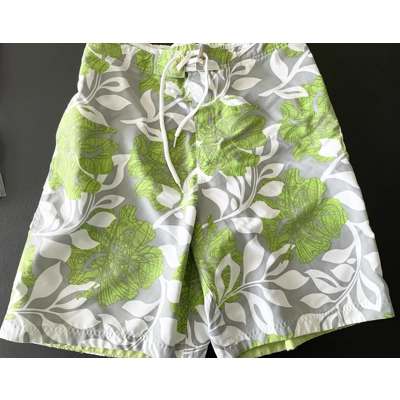 L Mens Swim Trunks, Grey w/Leaves