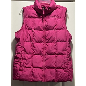 L Womens Puffer Vest, Fucscia