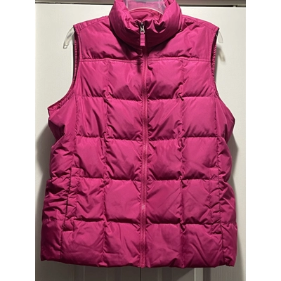L Womens Puffer Vest, Fucscia