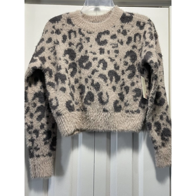 S Juniors Sweater, Cheetah Print
