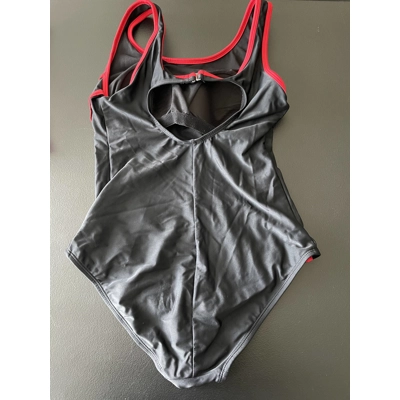 8/10 Womens Swimsuit, Black w/Red Trim