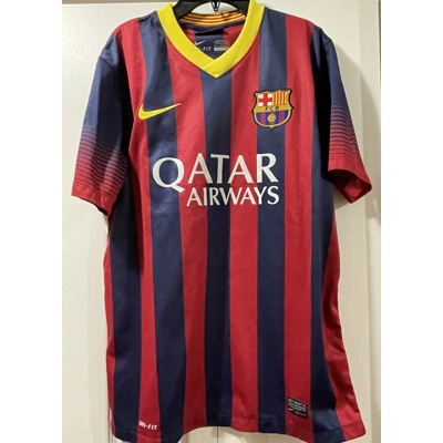 M Youth Soccer Jersey, Red & Navy Stripes, FCB
