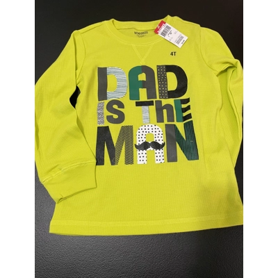4T Boys Long Sleeve Shirt, Dad is the Man”