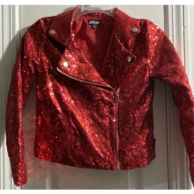 7/8 Girls Jacket, Red Sequin