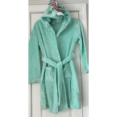 L (10-12) Girls Robe, Mint, Unicorn